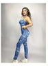 La Fitwear Legging Cinturón Fake Me Azul con Flor